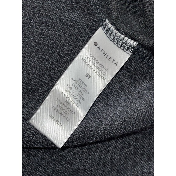 ATHLETA Balance Dress ST Small Tall S T | Black Sweatshirt Dress - Picture 6 of 7